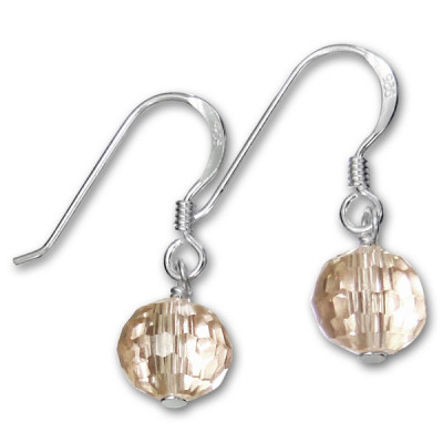 Dangle Drops Sterling Silver Crystal Earrings