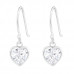 Silver Heart Earrings with Cubic Zirconia