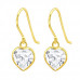 Silver Heart Earrings with Cubic Zirconia