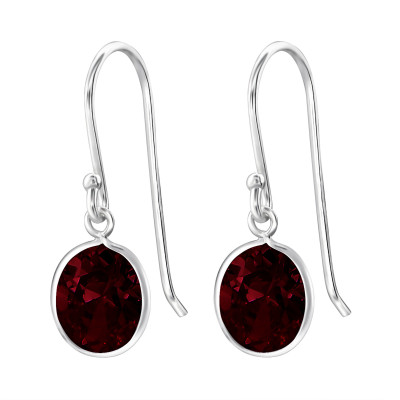 Silver Oval Earrings with Cubic Zirconia