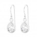 Pear Sterling Silver Earrings with Cubic Zirconia