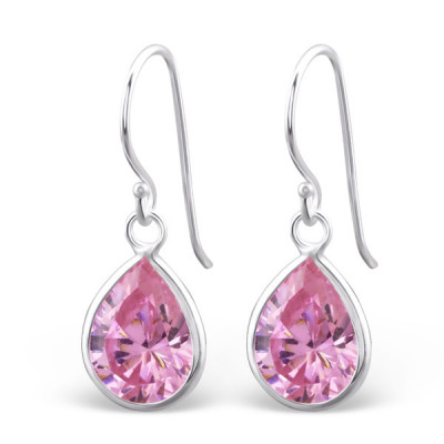 Pear Sterling Silver Earrings with Cubic Zirconia