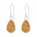 Silver Pear Earrings with Cubic Zirconia