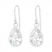 Silver Pear Earrings with Cubic Zirconia