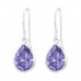 Tear Drop Sterling Silver Earrings with Cubic Zirconia