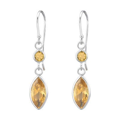 Silver Marquise Earrings with Cubic Zirconia