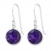 Silver Round Earrings with Cubic Zirconia