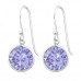 Silver Round Earrings with Cubic Zirconia