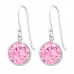 Silver Round Earrings with Cubic Zirconia