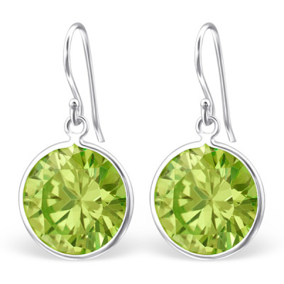 Round Sterling Silver Earrings with Cubic Zirconia