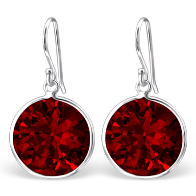 Round Sterling Silver Earrings with Cubic Zirconia