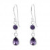 Silver Teardrop Earrings with Cubic Zirconia