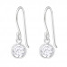 Silver Round Earrings with Cubic Zirconia
