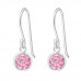 Silver Round Earrings with Cubic Zirconia