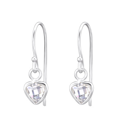 Triangle Sterling Silver Earrings with Cubic Zirconia