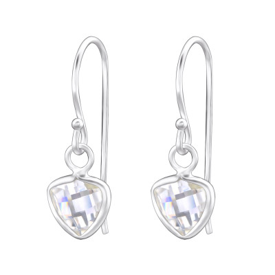 Triangle Sterling Silver Earrings with Cubic Zirconia