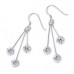 Hanging Circles Sterling Silver Earrings with Cubic Zirconia