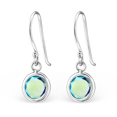 Round Sterling Silver Earrings with Cubic Zirconia