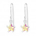 Silver Star Earrings with Cubic Zirconia