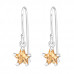 Silver Star Earrings with Cubic Zirconia