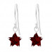 Silver Star Earrings with Cubic Zirconia