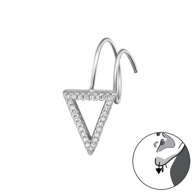 Triangle Sterling Silver Earrings with Cubic Zirconia