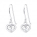 Silver Heart Earrings with Cubic Zirconia