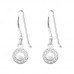 Silver Round Earrings with Cubic Zirconia