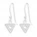 Silver Triangle Earrings with Cubic Zirconia