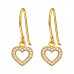 Silver Heart Earrings with Cubic Zirconia