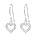 Silver Heart Earrings with Cubic Zirconia