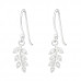 Silver Leaves Earrings with Cubic Zirconia