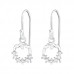 Silver Christmas Wreath Earrings with Cubic Zirconia