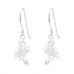 Silver Flamingo Earrings with Cubic Zirconia