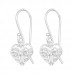 Silver Heart Earrings with Cubic Zirconia