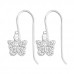 Silver Butterfly Earrings with Cubic Zirconia