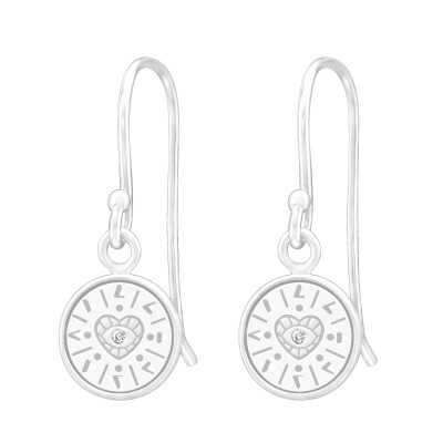 Stylish Silver Heart Earrings with Cubic Zirconia