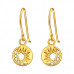 Silver Moon and Sun Earrings with Cubic Zirconia