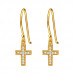 Silver Cross Earrings with Cubic Zirconia