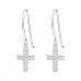 Silver Cross Earrings with Cubic Zirconia