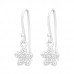 Silver Flower Earrings with Cubic Zirconia