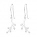 Silver Leaf Earrings with Cubic Zirconia