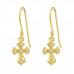 Silver Cross Earrings with Cubic Zirconia