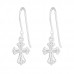 Silver Cross Earrings with Cubic Zirconia