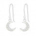 Silver Moon Earrings with Cubic Zirconia