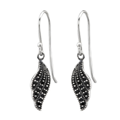 Silver Bali Wing Earrings with Cubic Zirconia
