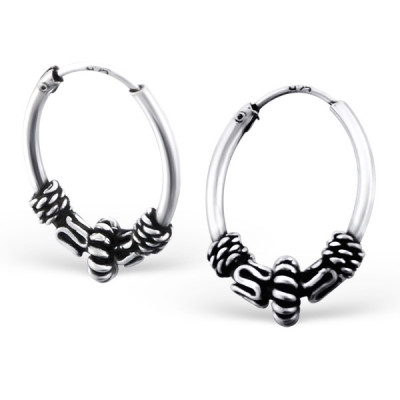 Bali Sterling Silver Ear Hoops