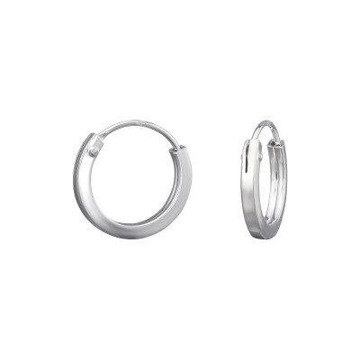 Silver 12mm Ear Hoops