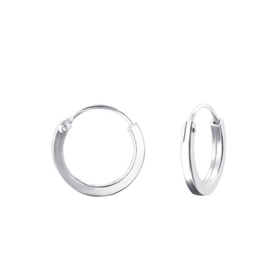 Silver 12mm Ear Hoops