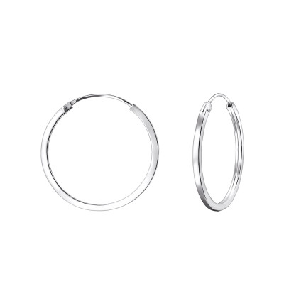 Silver 25mm Ear Hoops